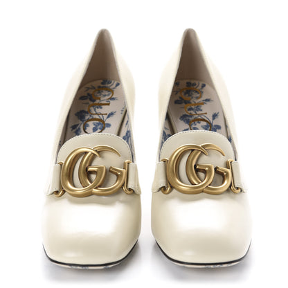 Gucci Malaga Kid GG Victoire 95mm Loafer Pumps 38.5 Vintage White 2 of 10