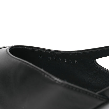 Chanel Lambskin Cap Toe CC Slingback Sandals 37 Black Dark Grey 10 of 11