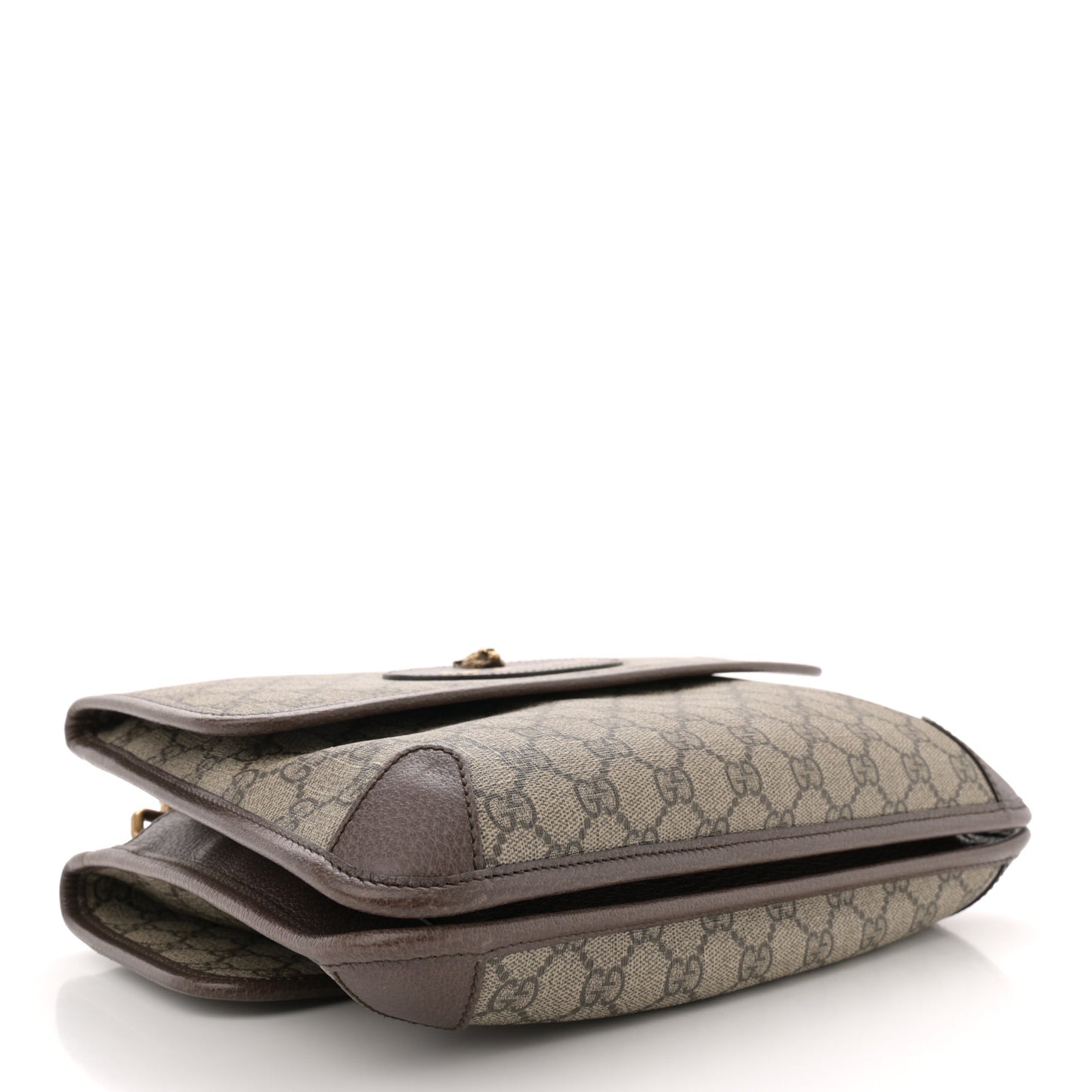 GG Supreme Monogram Web Neo Vintage Double Flap Messenger Bag Beige New Acero