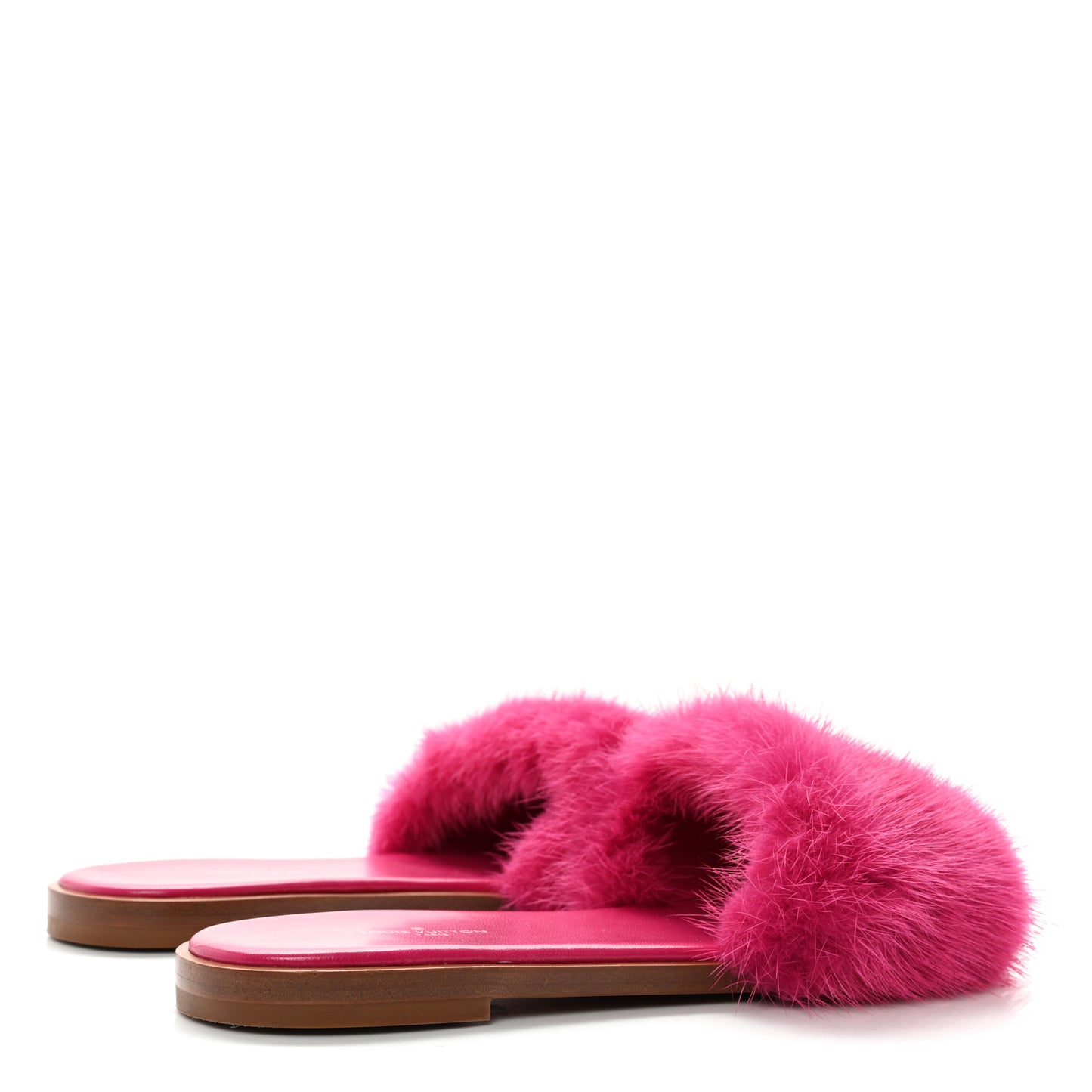 Mink Fur Lock It Flat Mule 37 Hot Pink