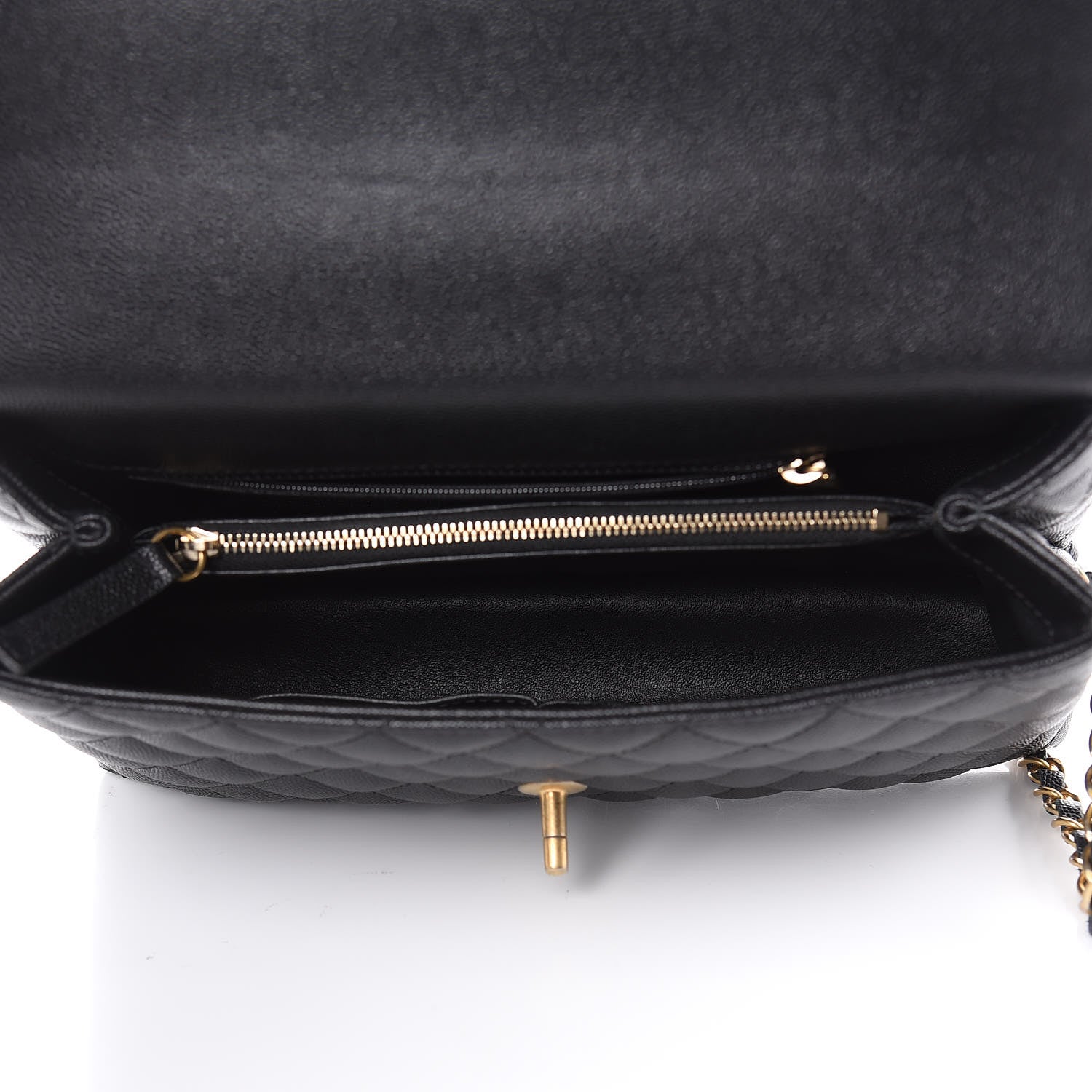 Chanel Caviar Elaphe Quilted Small Coco Handle Flap Black 5 of 10