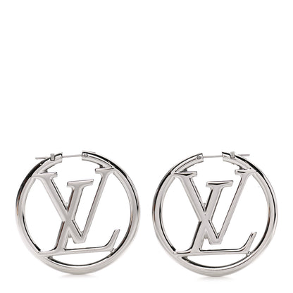 Louis Vuitton Palladium Louise Hoop Earrings Silver 1 of 5