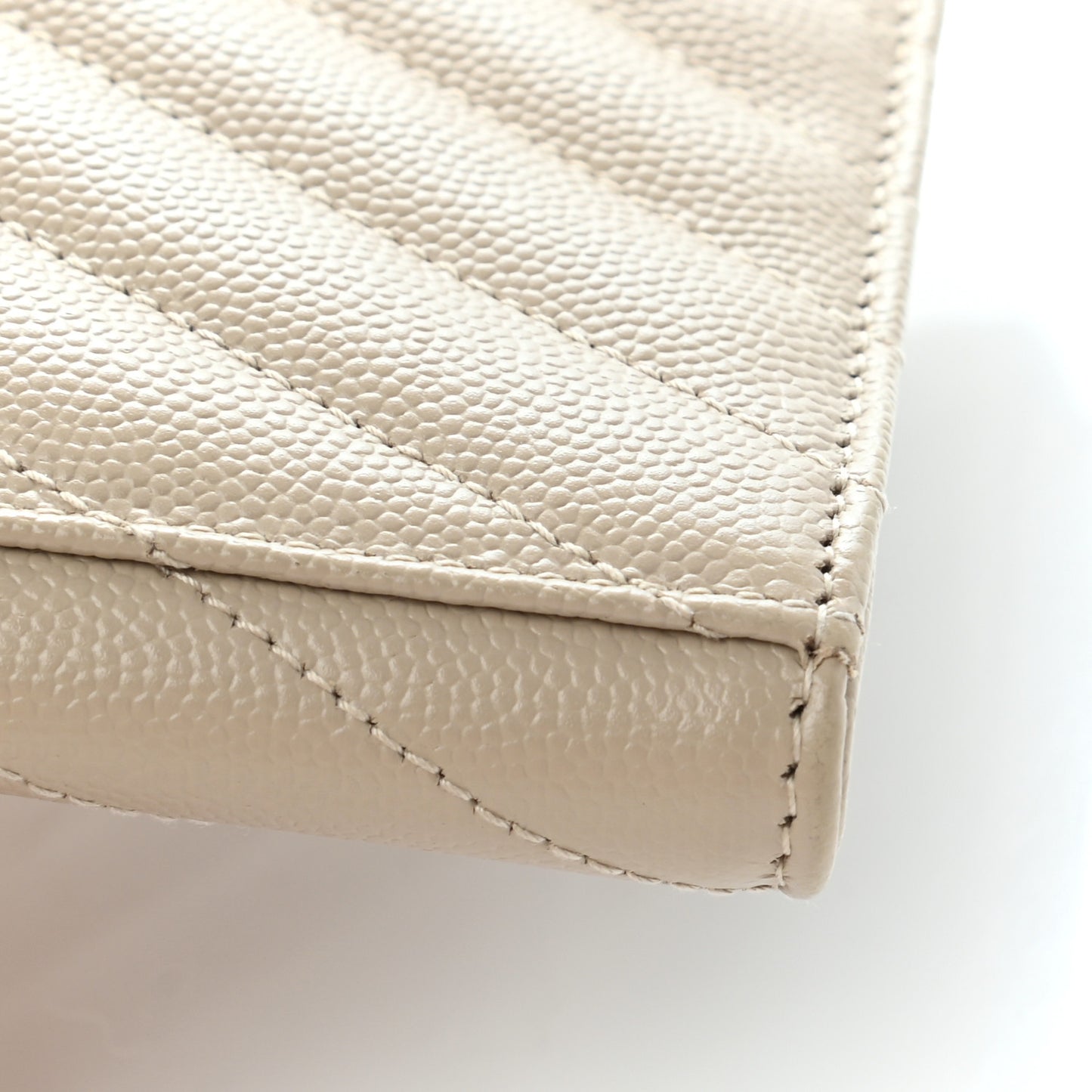 Grain De Poudre Matelasse Chevron Monogram Envelope Clutch Dark Beige