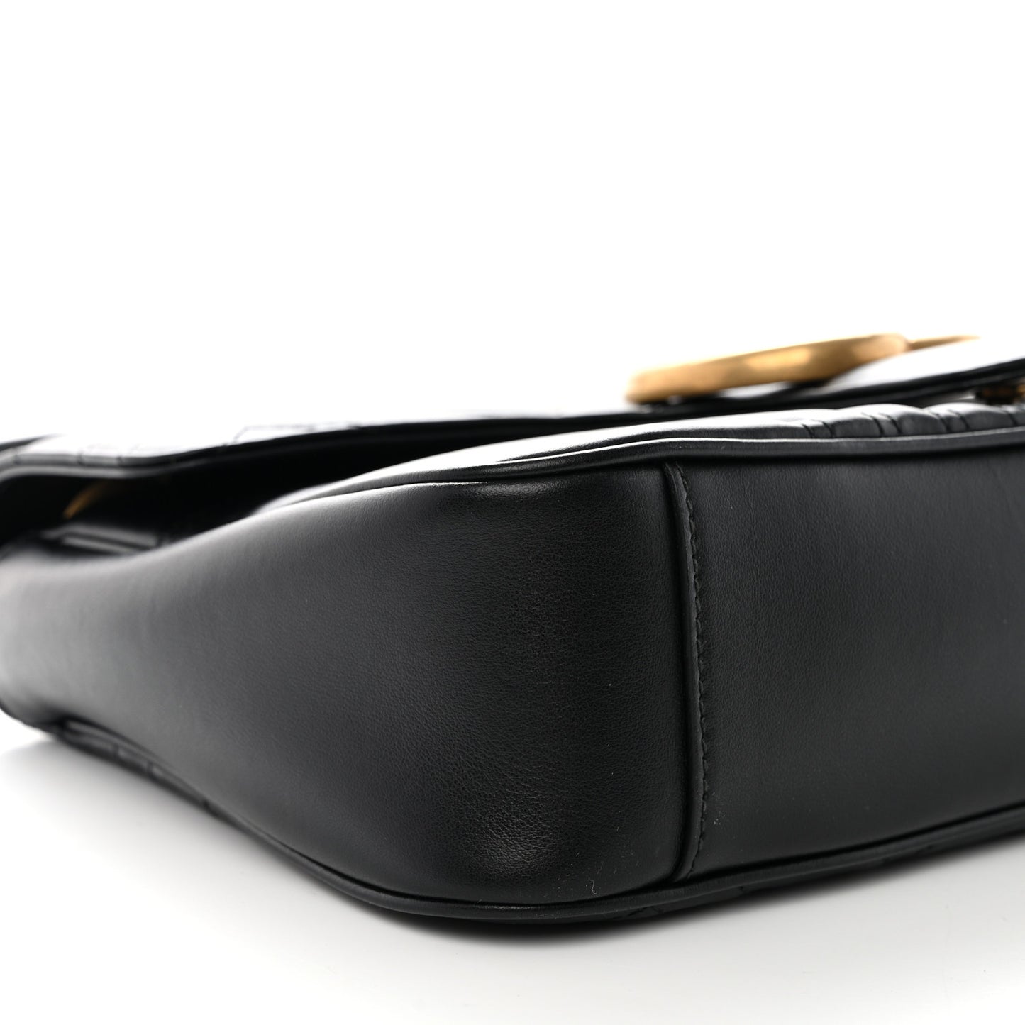 Calfskin Matelasse Medium GG Marmont Shoulder Bag Black