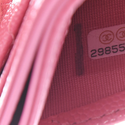 Chanel Caviar Quilted Card Holder Pink 7 of 11
