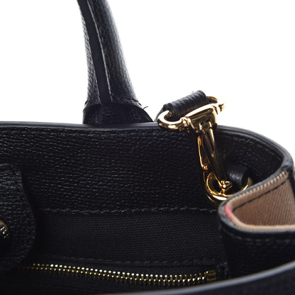 Burberry Grainy Calfskin House Check Small Banner Tote Black 7 of 16