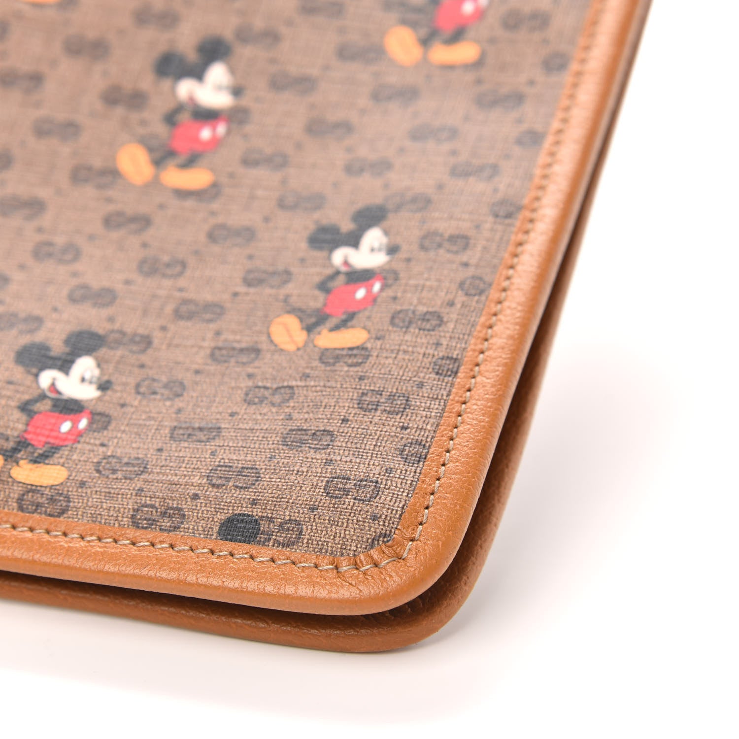 Gucci X DISNEY Mini Vintage GG Supreme Monogram Mickey Mouse Documents Holder Beige Vintage Sun Oil 8 of 9