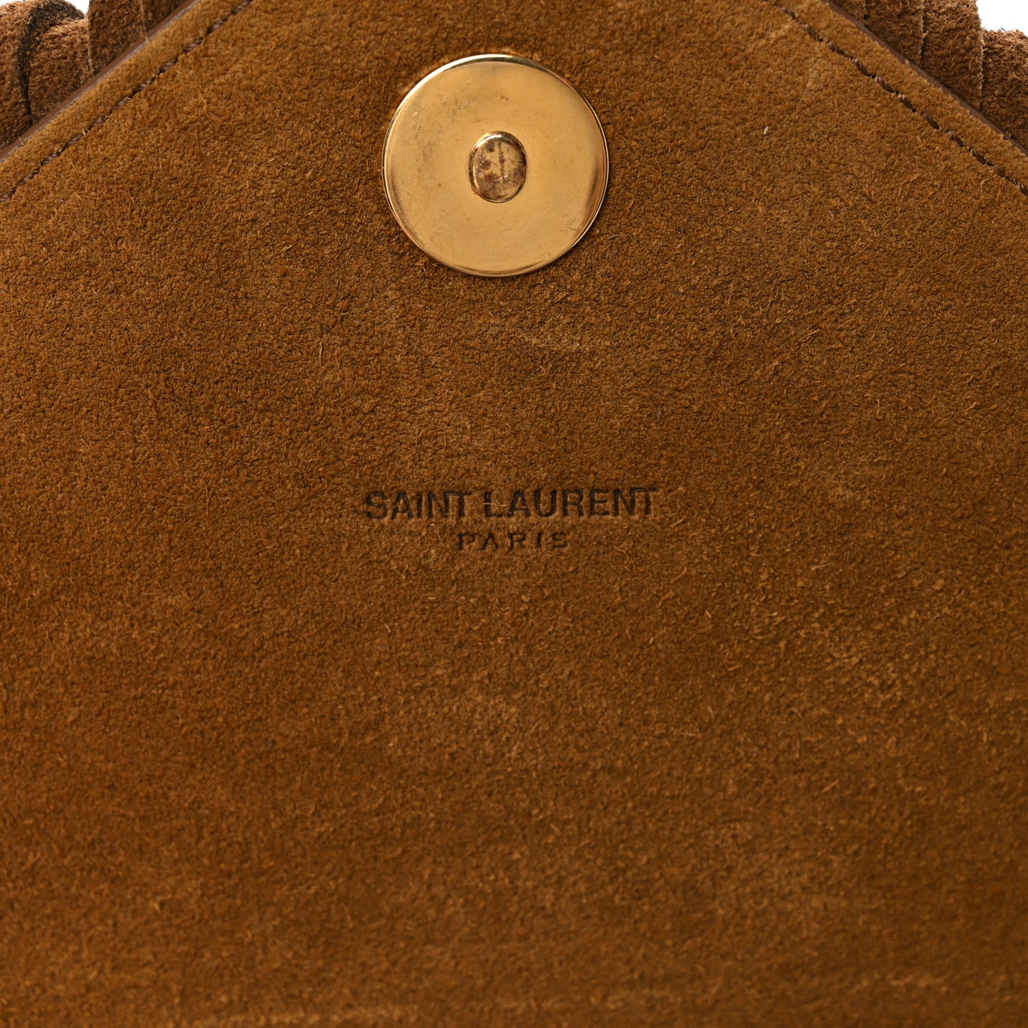 Suede Fringe Baby Monogram Satchel Light Ocre