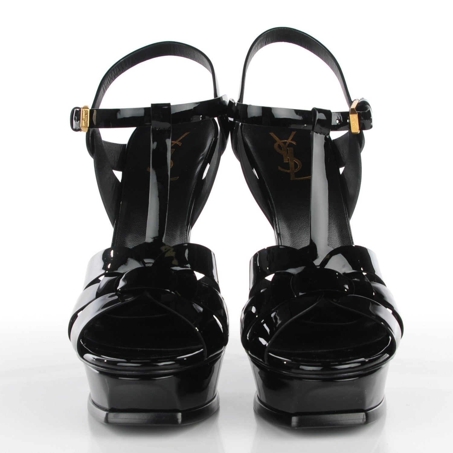 Saint Laurent Patent Tribute 105 Platform Sandals 40 Black 2 of 8