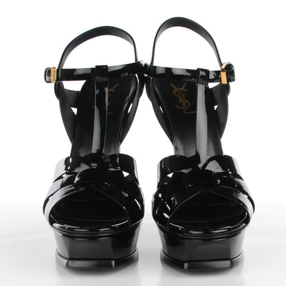 Saint Laurent Patent Tribute 105 Platform Sandals 40 Black 2 of 8