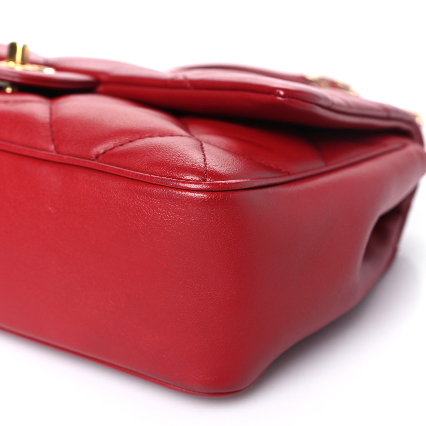 Lambskin Quilted Easy Carry Flap Red