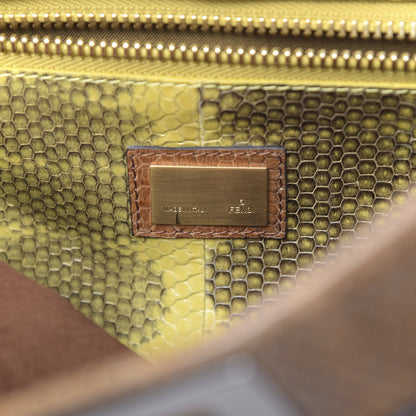 Fendi Watersnake Large Peekaboo Iconic Satchel Brown 7 of 12