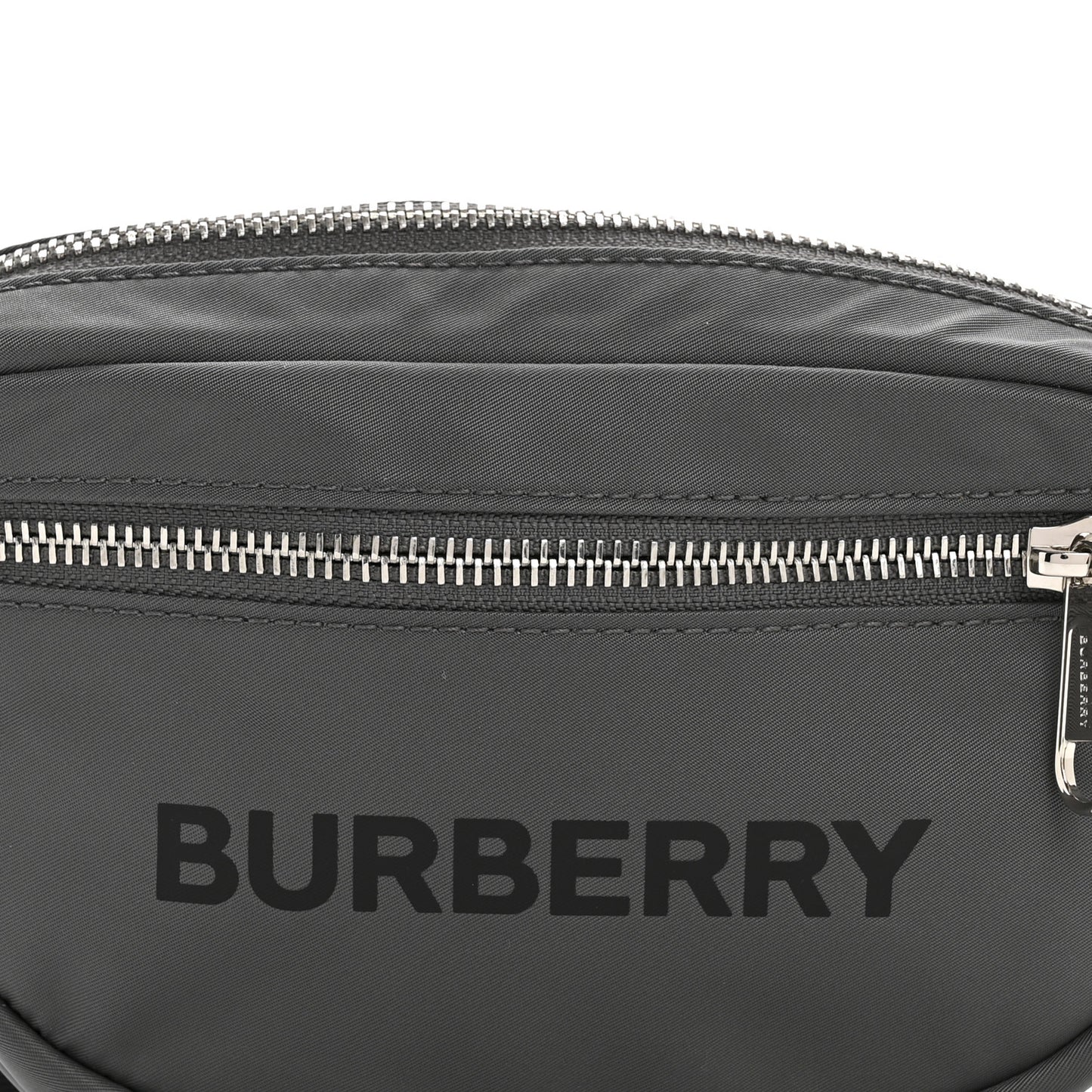 Econyl Logo Print Small Cannon Bum Bag Charcoal Grey