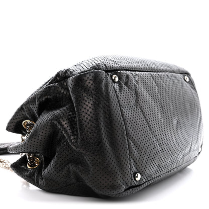 Chanel Calfskin Perforated Large Drill Accordion Flap Black 9 of 14
