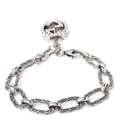 Gucci Sterling Silver Textured Interlocking G Charm Bracelet 3 of 4