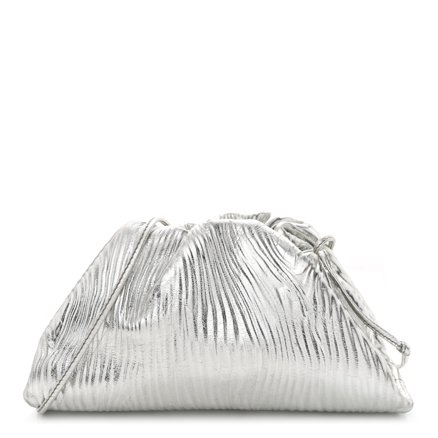 Bottega Veneta Metallic Bark Calfskin The Mini Pouch Silver 1 of 13