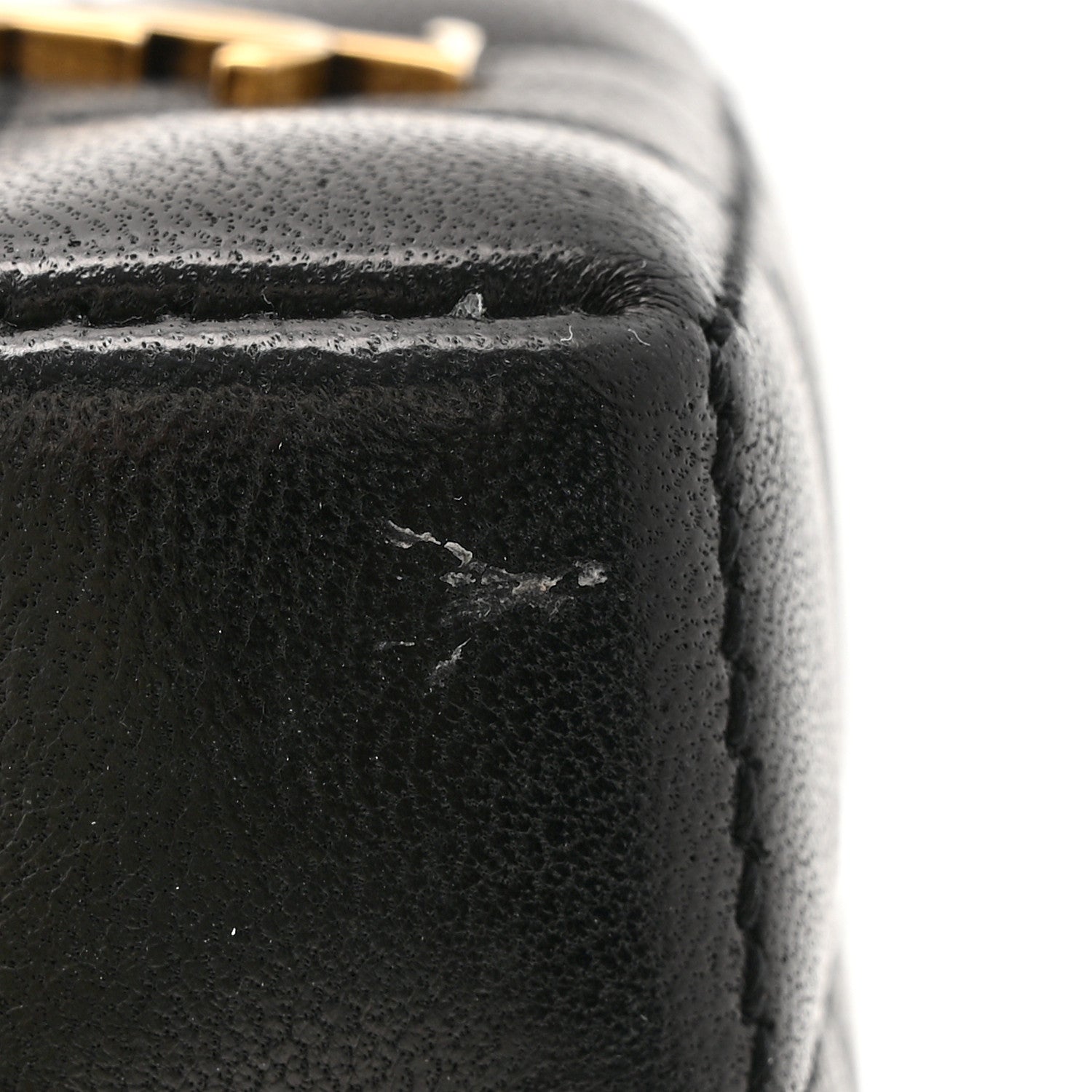 Saint Laurent Lambskin Cassandre Matelasse Carre Mini Cube On Chain Black 8 of 9