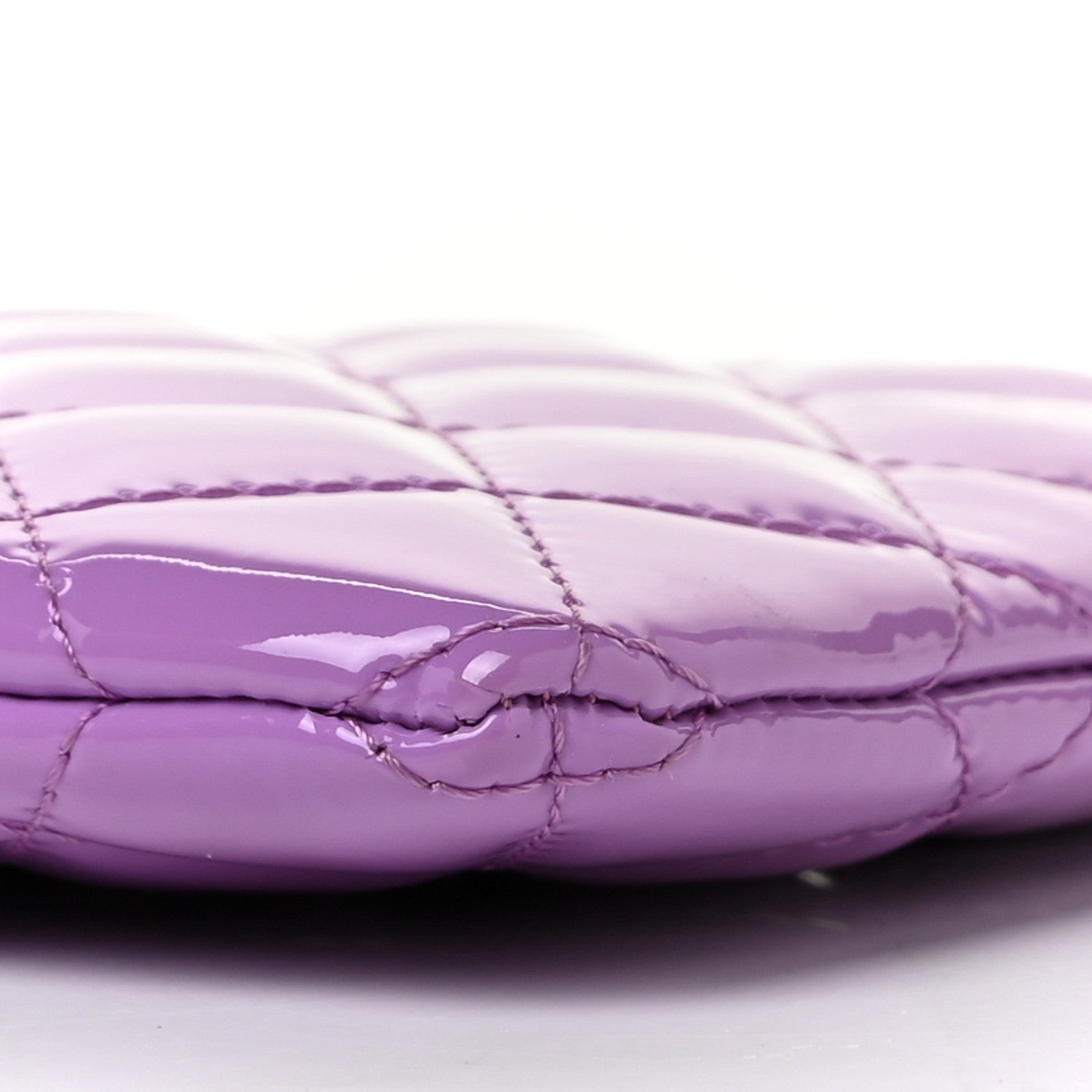 Chanel Patent Quilted Cosmetic Case Purple 9 of 10