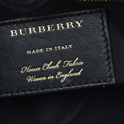 Burberry Grainy Calfskin House Check Large Banner Tote Ink Blue 6 of 10
