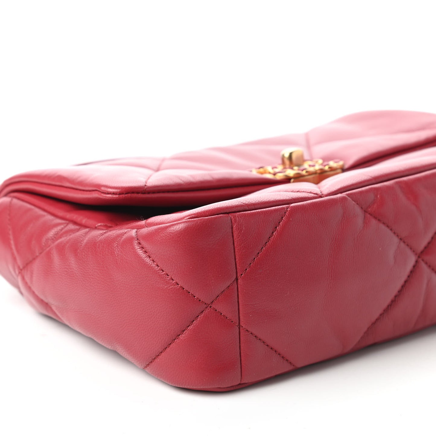 Lambskin Quilted Medium Chanel 19 Flap Red