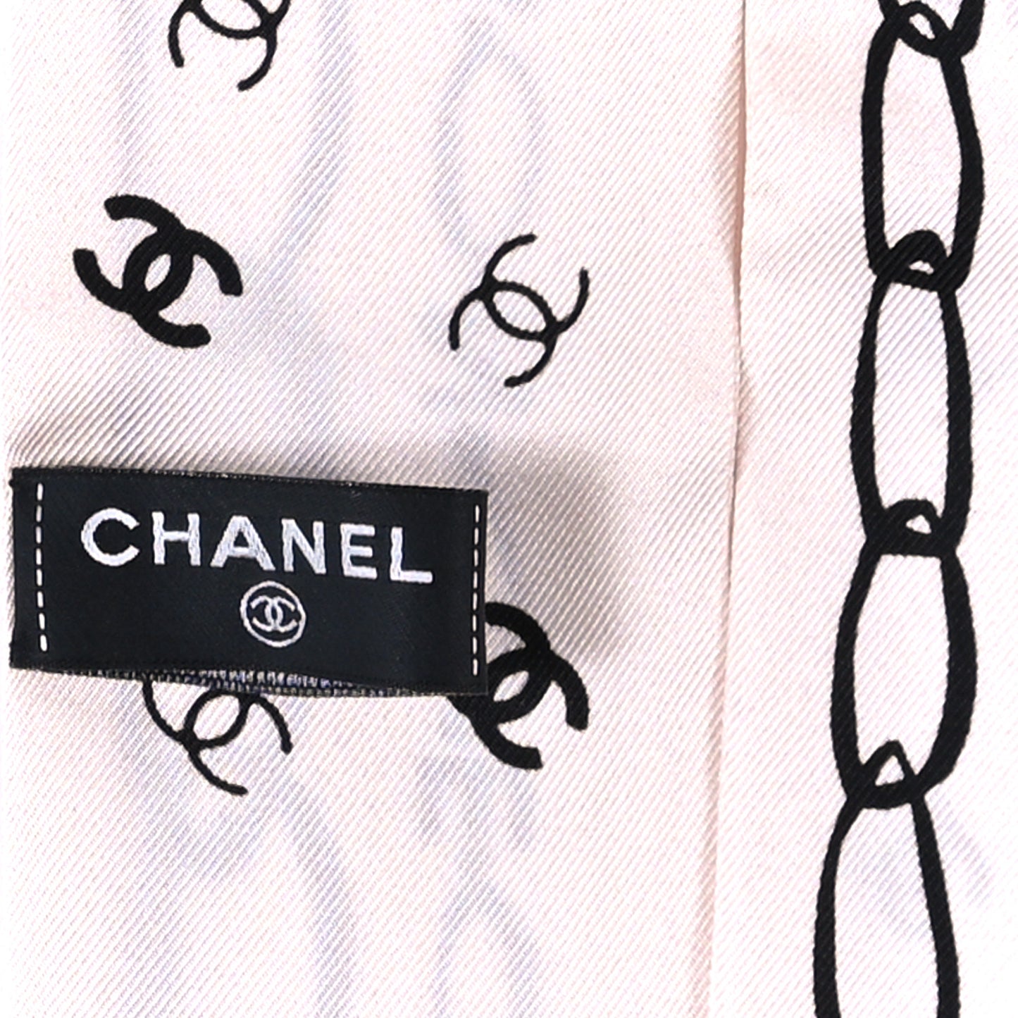 Silk Logo Slim Bandeau Scarf Ecru Black