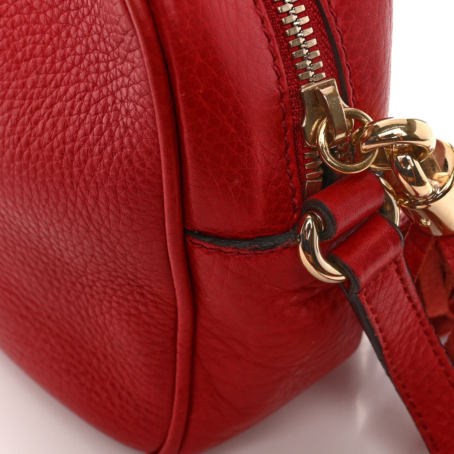 Pebbled Calfskin Small Soho Disco Bag Tabasco Red