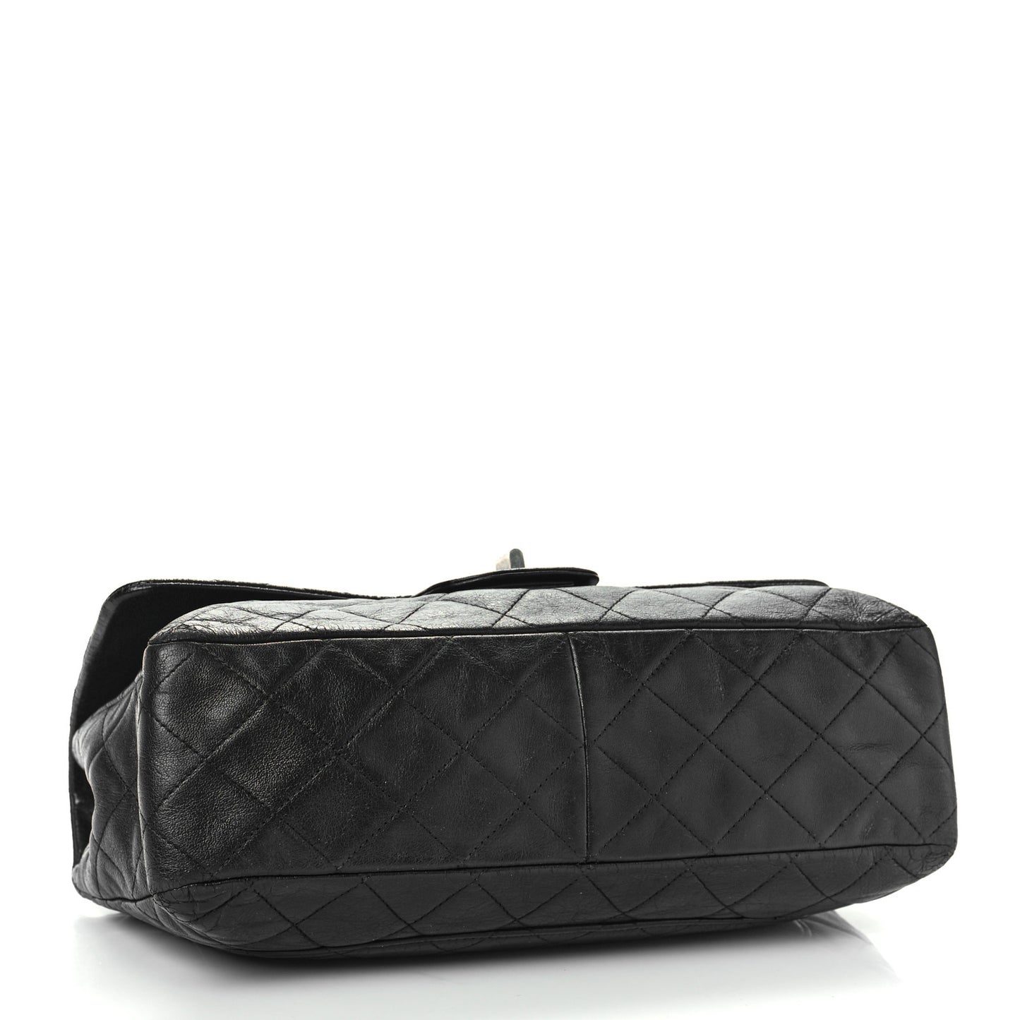 Washed Lambskin Quilted Jumbo Hybrid Reissue Flap Black