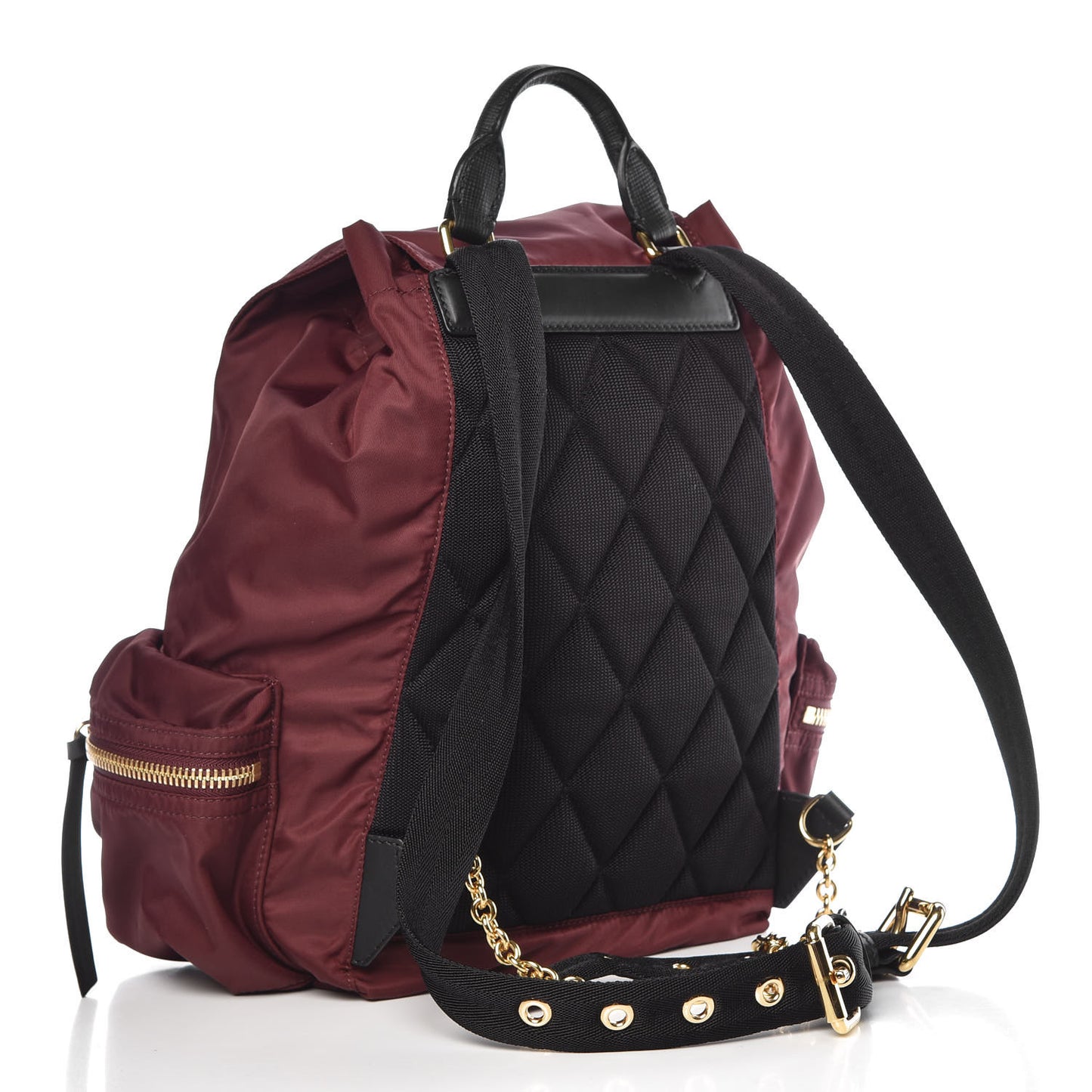 Nylon Medium Rucksack Backpack Burgundy Red