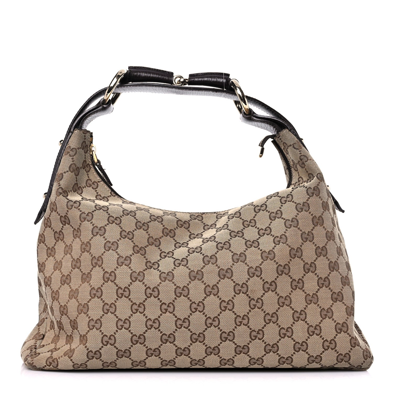 Gucci Monogram Medium Horsebit Chain Hobo Dark Brown 1 of 17