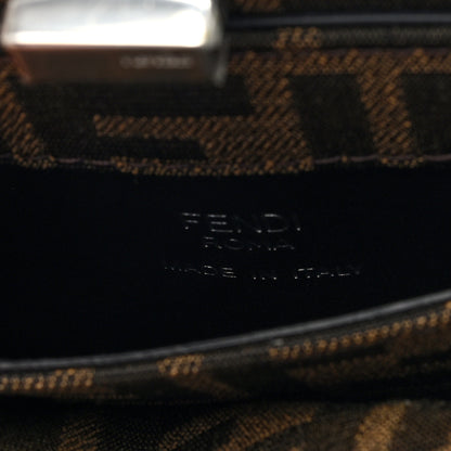 Fendi Fabric Jacquard Crystal Embellished FF 1974 Petite Peekaboo I SEE U Satchel Tobacco Moro 6 of 10