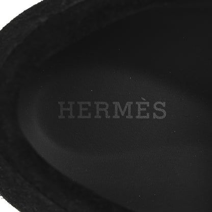 Hermes Suede Calfskin Lazy Loafers 37 Black 9 of 9