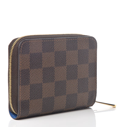 Louis Vuitton Damier Ebene 2019 Christmas Animation Zippy Coin Purse Blue 2 of 5
