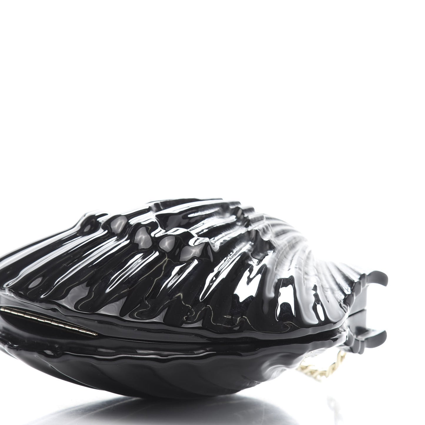 Plexiglass Evening On The Beach Shell Clutch Black