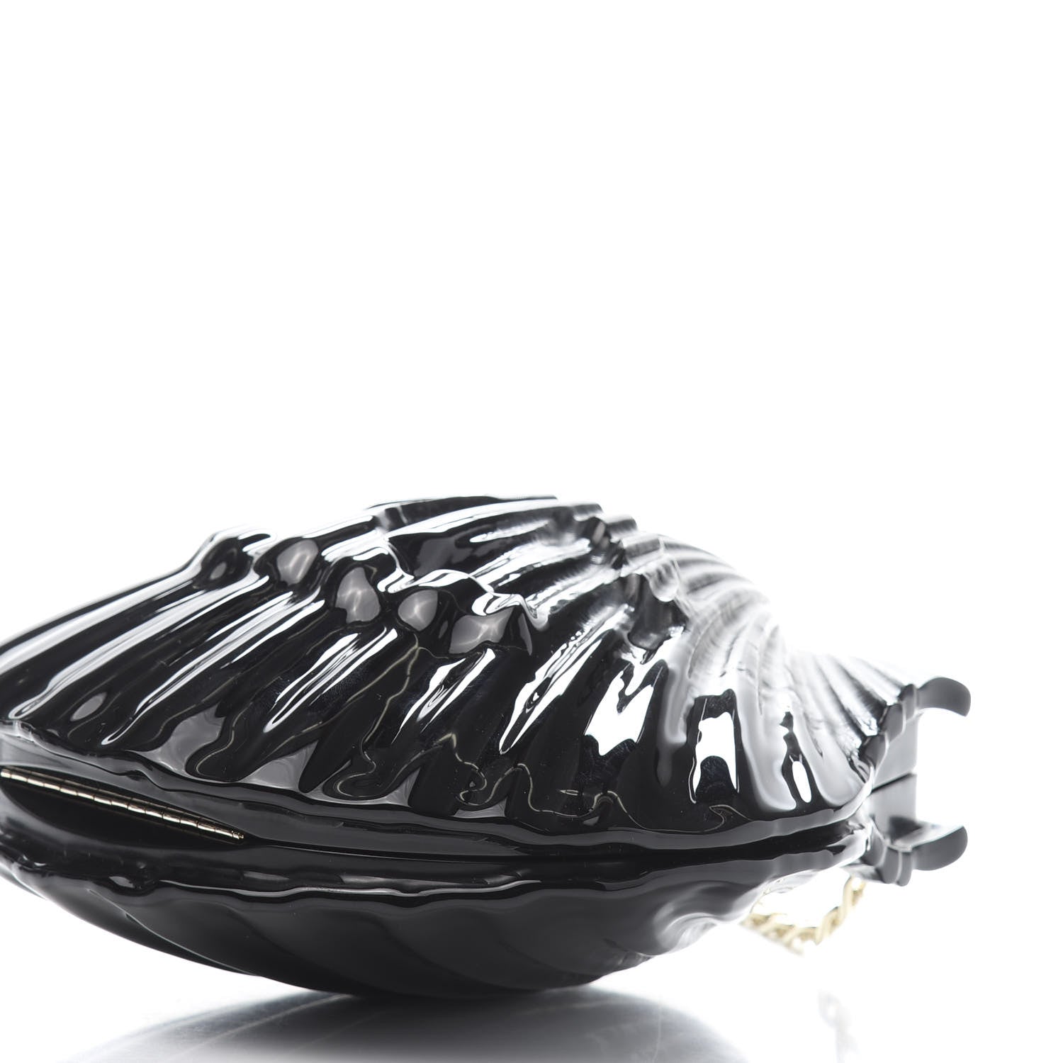 Chanel Plexiglass Evening On The Beach Shell Clutch Black 8 of 10