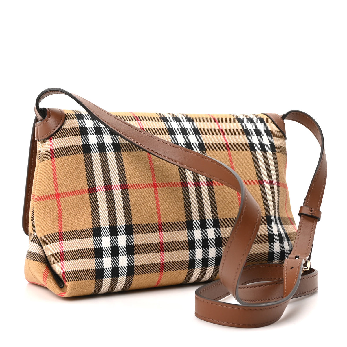Burberry Coated Canvas Calfskin Vintage Check Note Crossbody Bag Antique Yellow 3 of 10