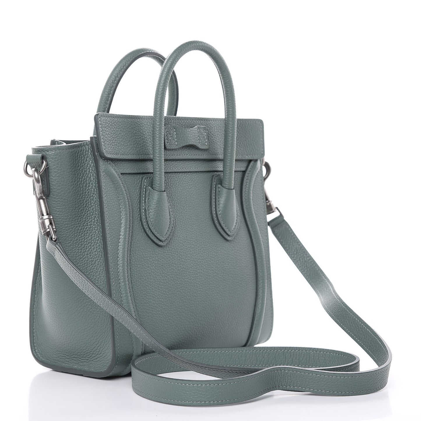 Drummed Calfskin Nano Luggage Celadon