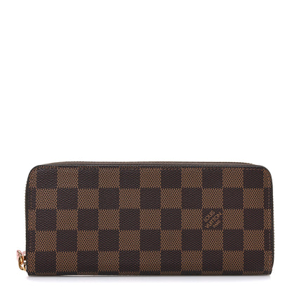 Louis Vuitton Damier Ebene Clemence Wallet Rose Ballerine 1 of 6