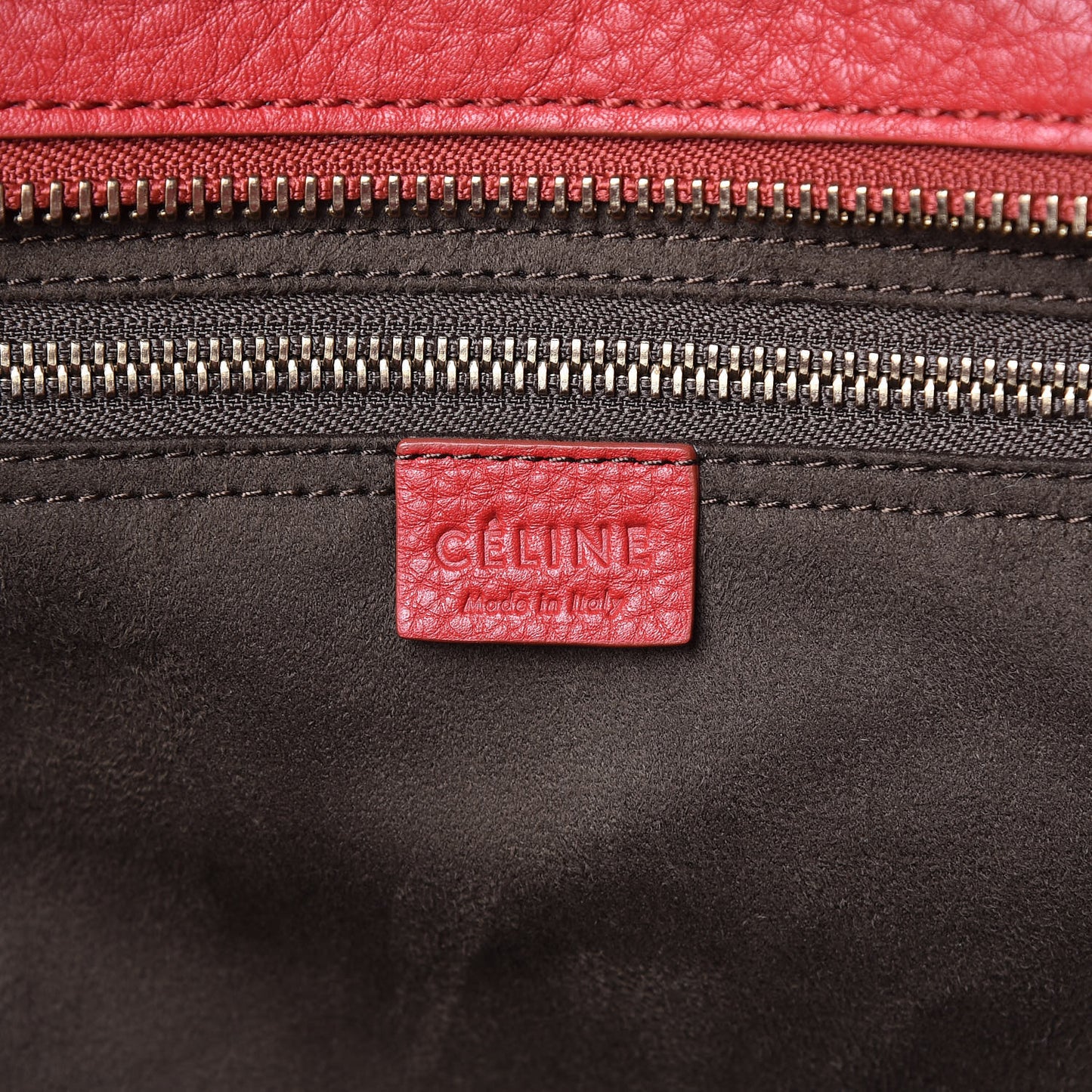 Drummed Calfskin Mini Luggage Red