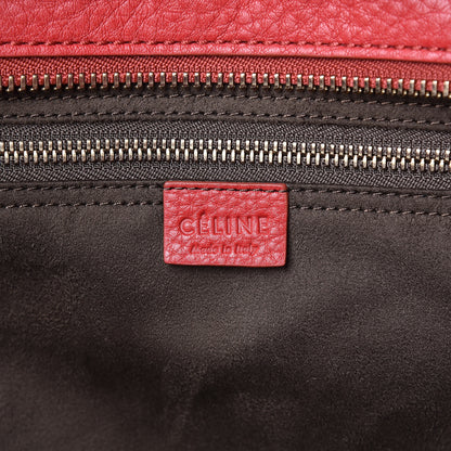 Celine Drummed Calfskin Mini Luggage Red 7 of 16