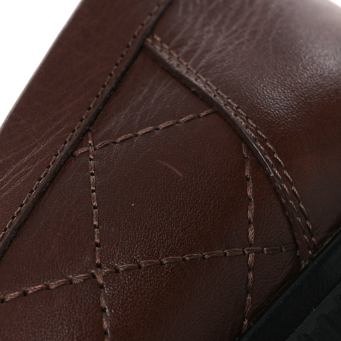 Calfskin Quilted CC Mocassin Loafers 41 Brown