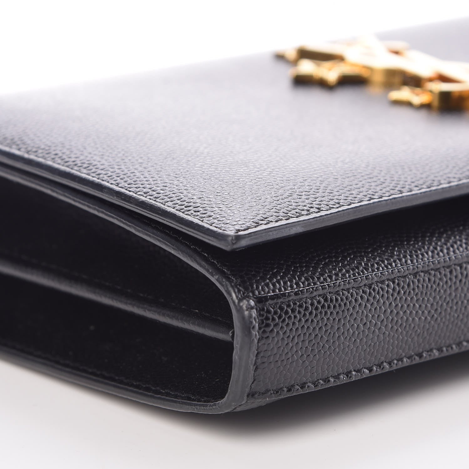 Saint Laurent Grain De Poudre Star Studded Monogram Wallet on Chain Black 8 of 10