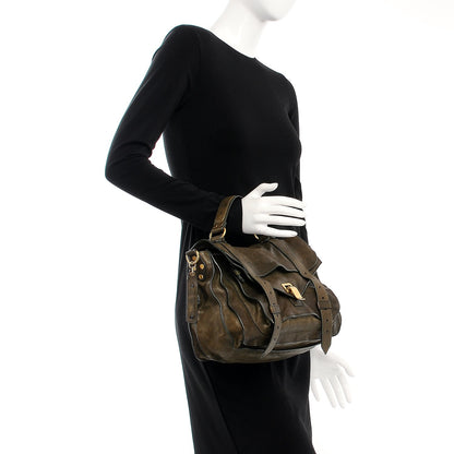 Proenza Schouler Lambskin Medium PS1 Satchel Military 2 of 10