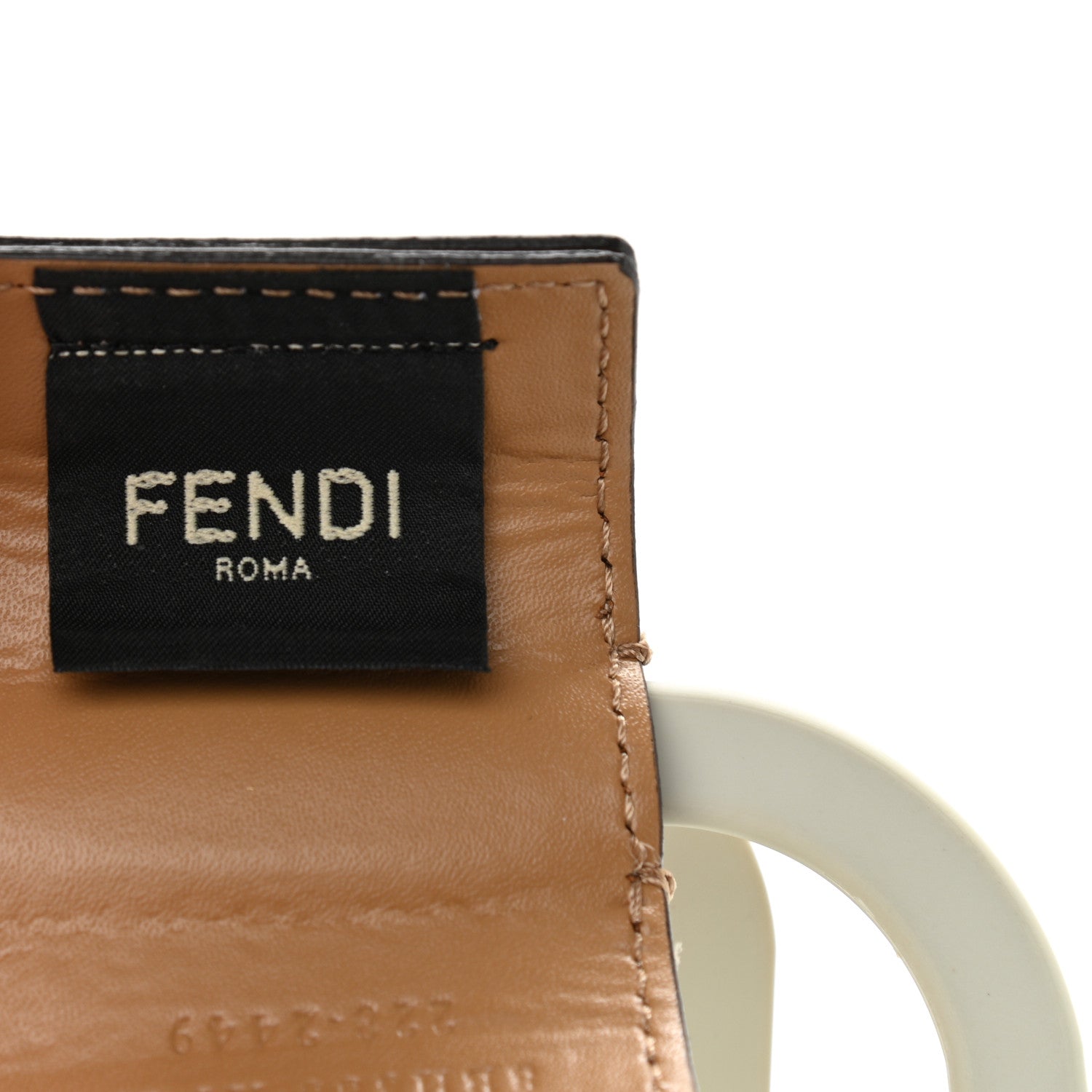 Fendi Recycled Plastic Vitello Liberty Matte Small Fendi Basket White Ice Miele Scuro 6 of 12
