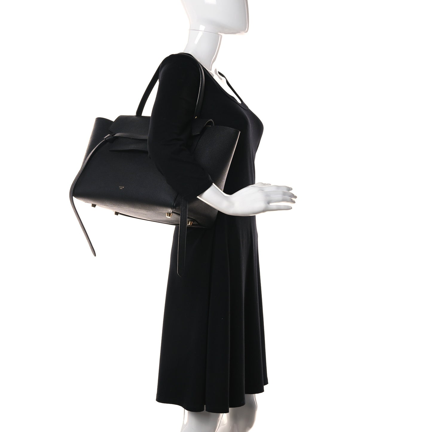 Grained Calfskin Small Belt Bag Black