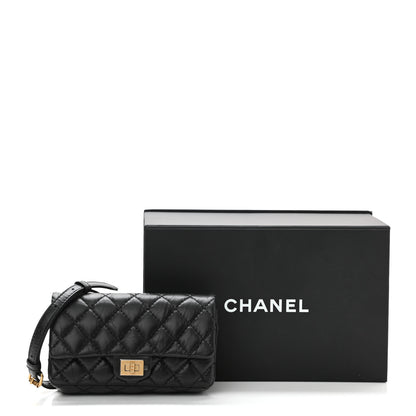 Chanel Aged Calfskin Quilted 2.55 Reissue Flap Belt Bag Clutch Black 10 of 10