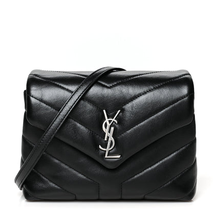 Saint Laurent Calfskin Y Quilted Monogram Toy Loulou Crossbody Bag Black 1 of 10