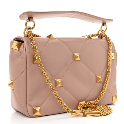Valentino Garavani Nappa Large Roman Stud Shoulder Bag Rose Cannelle 3 of 7