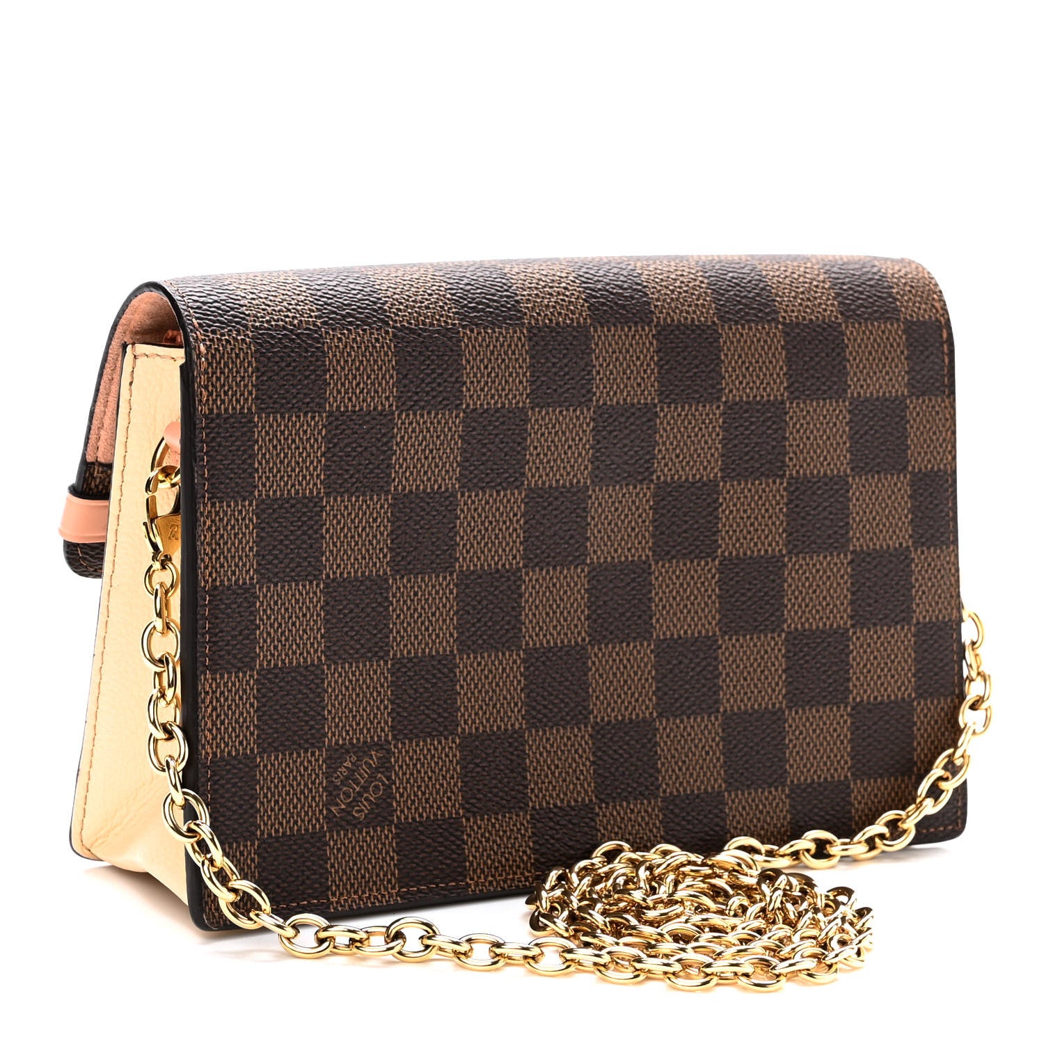 Louis Vuitton Damier Ebene Vavin Chain Wallet Creme 3 of 10