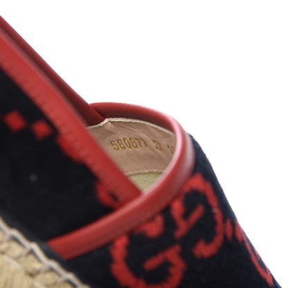 Gucci Terry Cloth GG Monogram Espadrilles 37 Blue Red 9 of 10