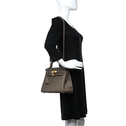 Hermes Togo Kelly Retourne 28 Etoupe 2 of 11